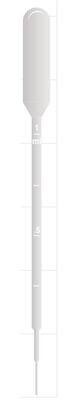 Pasteur pipettes with scale 1 ml, large suction ball, Non sterile, 1 x 500, 500 pieces