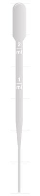 Pipetas Pasteur con graduación de 2 ml, estériles, 25 x 20, 500 piezas