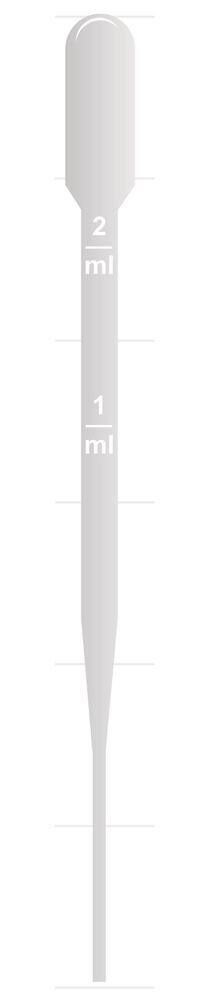 Pasteur pipettes with graduation 2 ml, Non sterile, 1 x 500, 500 pieces
