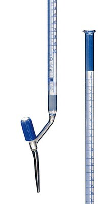 Burette à rayures Schellbach Classe AS Avec valve latérale et tige PTFE, 10 ml, 2 pièces