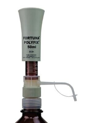 Distributeurs FORTUNA® POLYFIX® Avec flacon en verre et cylindre en verre brun, 10-50 ml, 1 pièce