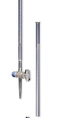 Buretta con strisce di Schellbach Classe B Con rubinetto in vetro dritto NS 12,5/28, 25 ml, 2 pezzi