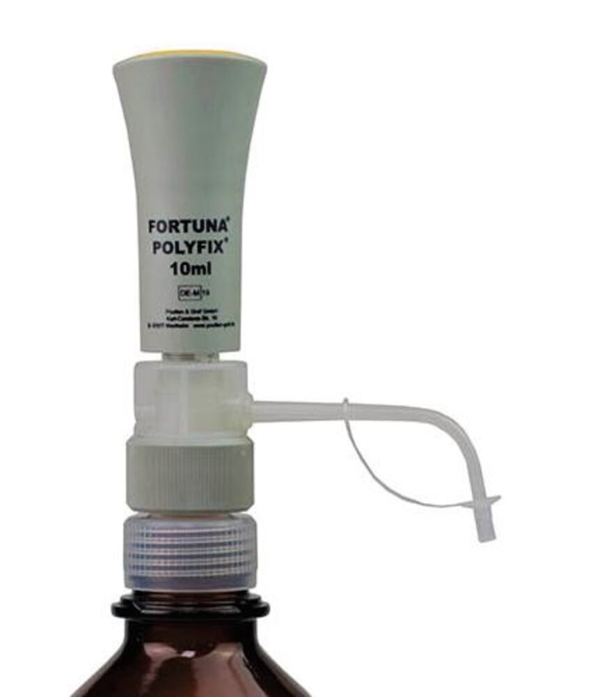 Dispensers FORTUNA® POLYFIX® With PTFE-coated flask and clear glass cylinder, 2-10 ml, 1 piece