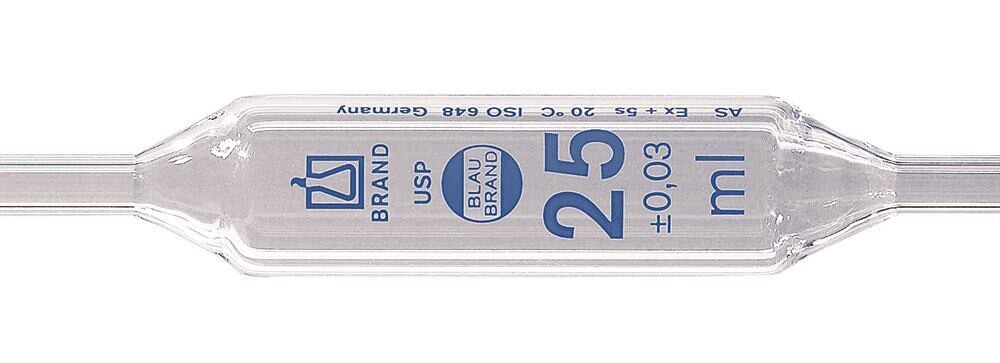 Pipetas volumétricas BLAUBRAND® 1 marca clase AS, USP, 5 ml, 6 piezas
