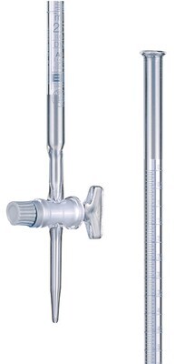 Buretta con strisce di Schellbach Classe AS Con rubinetto in vetro dritto NS 12,5/28, 10 ml, 2 pezzi