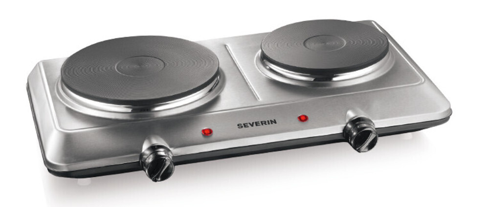 Heating plate, 180/150 mm, Double heating plate, Top part stainless steel, brushed, 1500/1000 W, 1 piece