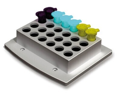 Accesorios bloque intercambiable para vasos y tubos de muestra, Gesch. para 24 tubos de muestra de 14 mm (máx. 1200 min-1), 1 pieza