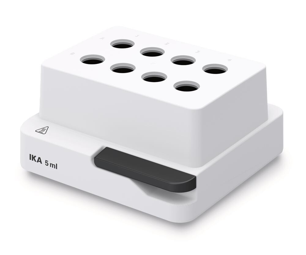 Accessories exchange block for reaction vessels, Gesch. for, 8 reaction vials 5.0 ml conical, 1 piece