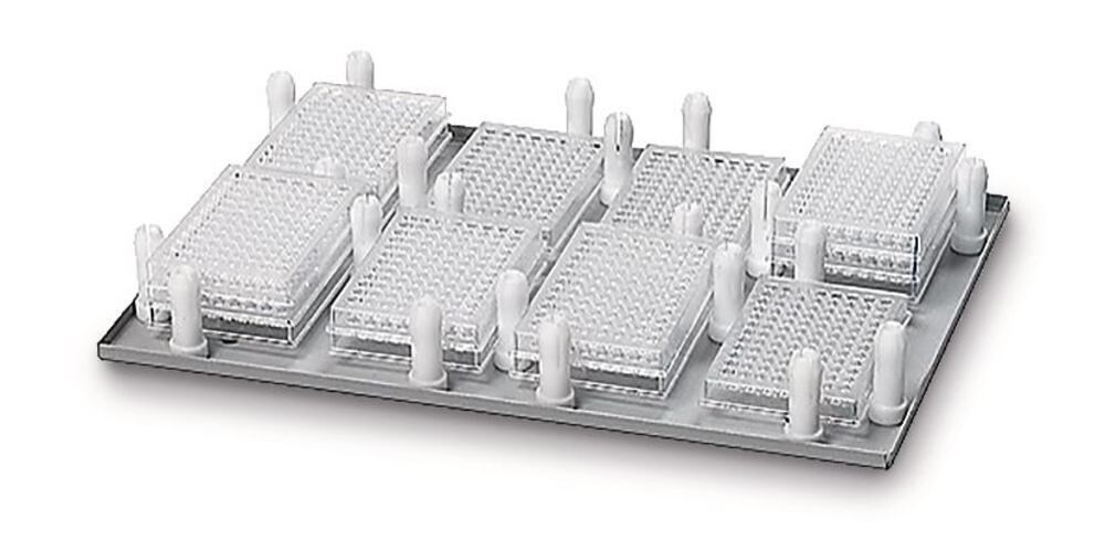 Accessories and holder systems for microtiter plate shaker TiMix 5 Holder with large clamping bushes for 2 microtiter plates, 1 piece