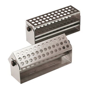 Accessories test tube rack made of stainless steel, for 44 test tubes 16 mm, 1 piece