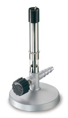 Gas burner according to Bunsen and DIN with needle valve, pilot light and air regulation, Propane gas, 1520 °C, 1 piece