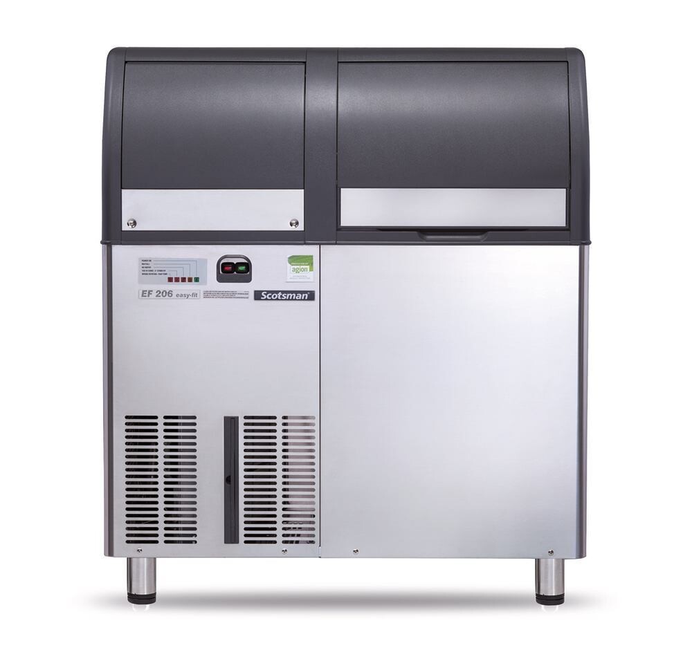 Ice machine EF series SCOTSMAN® with ice reservoir and waste water pump Laboratory version - connection for demineralized water, 200 kg, 60 kg, EF 206 OX VE, 1 piece