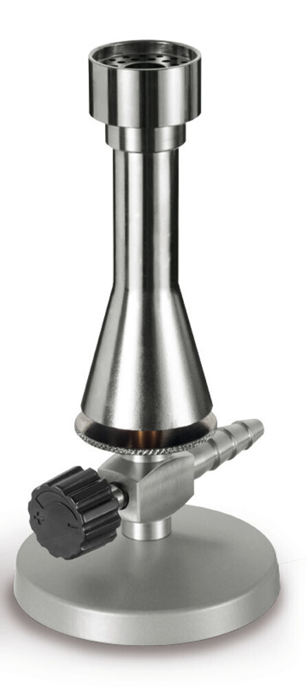 Teclu burner with needle valve, extended heating capacity and air regulation, Natural gas, 1520 °C, 1 piece