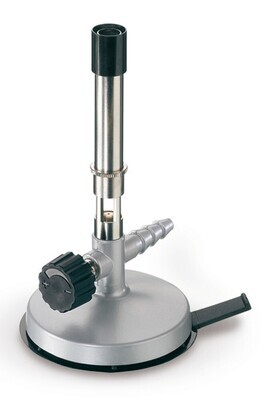 Quemador de gas con válvula de aguja y regulación de aire - quemador de gas tipo Bunsen, gas propano, 1550 °C, 1 pieza