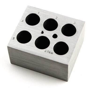 Accessories interchangeable block for sample tubes/sample glasses, Gesch. front, 6 tubes 20 mm, 1 piece