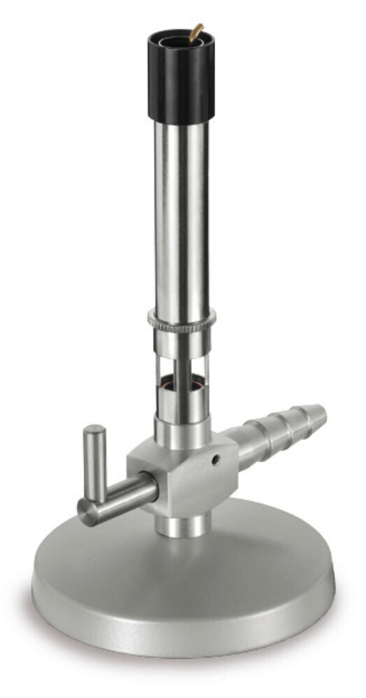 Brûleur à gaz selon Bunsen et DIN avec robinet, veilleuse et régulation d&#39;air, Gaz naturel, 1500 °C, 1 pièce