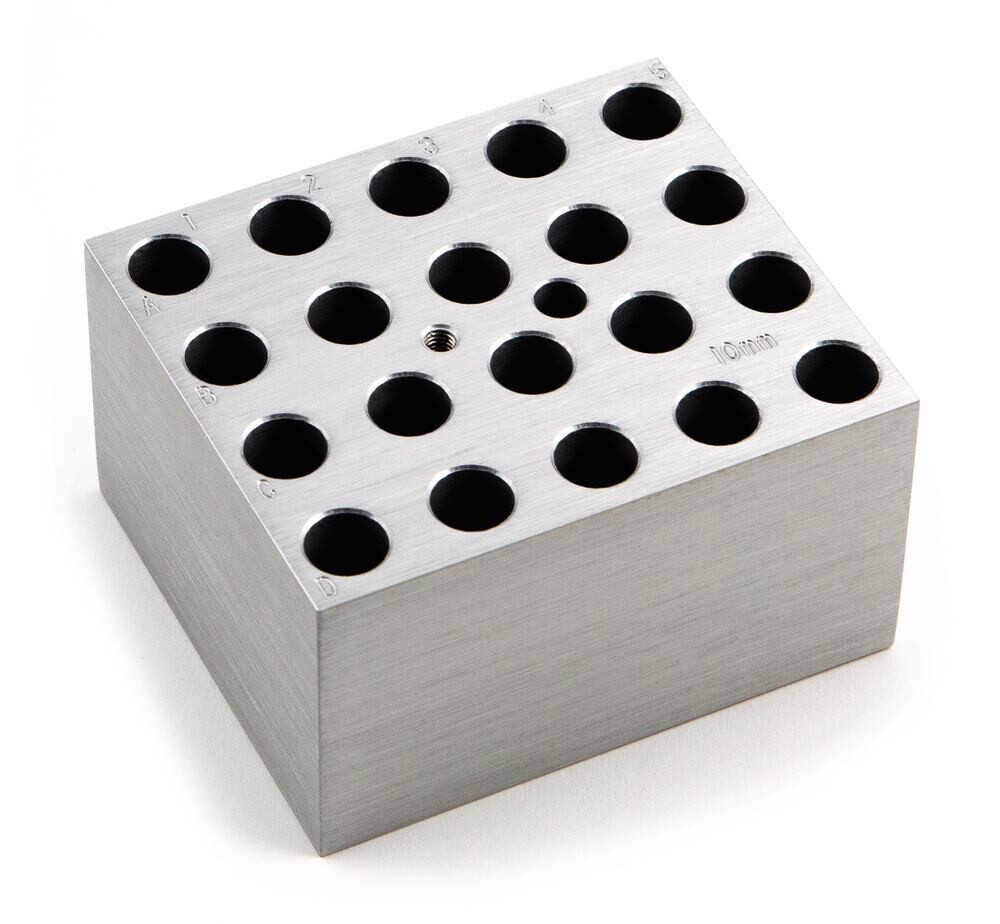 Accesorios bloque intercambiable para tubos de muestra/vasos de muestra, Gesch. frontal, 20 tubos de 12 mm, 1 pieza