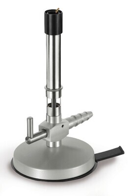 Gas burner with tap, pilot light and air regulation - gas burner type Bunsen, Propane gas, 1520 °C, 1 piece