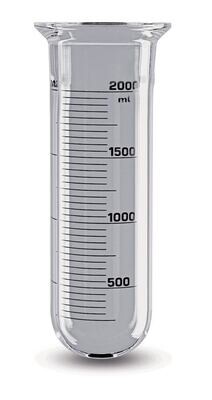 Récipient de réaction à bride plate cylindrique, gradué (1) Fond rond, DN 150, 250 mm, Hauteur, 640 mm, 1 Pièce