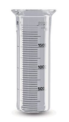 Flat flange reaction vessel cylindrical, graduated (2) Flat bottom, DN 60, 65 mm, Height, 130 mm, 1 Piece