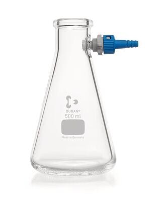 Saugflasche, DURAN®, Erlenmeyerform, 500 ml, mit KECK Montage Set (Olive), 1 Stück