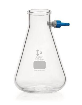 Botella de succión forma Erlenmeyer, 2000 ml, 1 Pieza