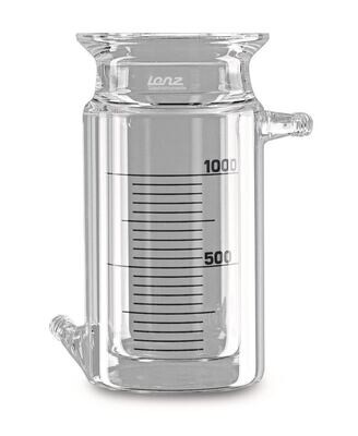 Flat flange reaction vial, cylindrical, graduated, with tempering jacket KF connecting piece, DN 100, 250 ml, 130 mm, 1 Piece