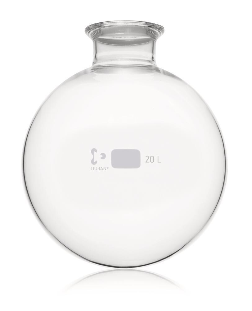 Flat flange round bottom flasks DURAN®, 20000 ml, 350 mm, Height, 410 mm, 1 Piece