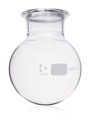 Flat flange round bottom flasks DURAN®, 4000 ml, 206 mm, Height, 265 mm, 1 Piece