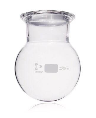 Matraces de fondo redondo con brida plana DURAN®, 2000 ml, 165 mm, Altura, 215 mm, 1 Pieza