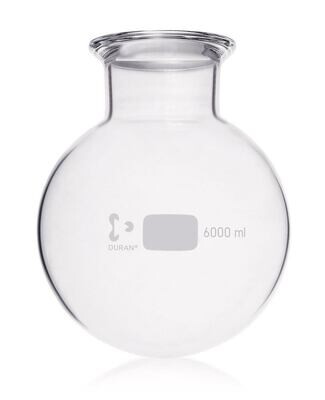 Flat flange round bottom flasks DURAN®, 6000 ml, 236 mm, Height, 295 mm, 1 Piece