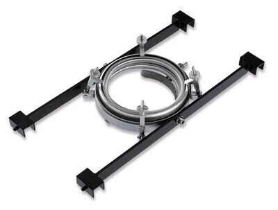 Sistema di supporto a griglia modulare Supporto a flangia piatta per supporti a griglia, DN 150, 70,7 mm, 1 pezzo