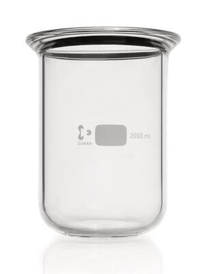 Vaso de precipitados con brida plana DURAN®, DN 120, 2000 ml, 158 mm, 130 mm, Altura, 200 mm, 1 Pieza