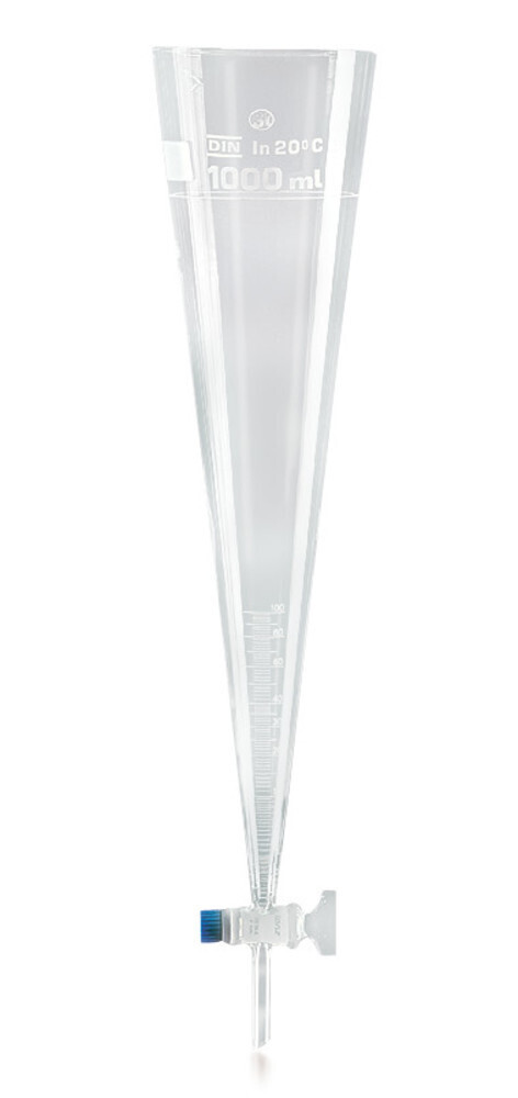 Sedimentation cone acc. to Imhoff with stop cock, 1 Piece