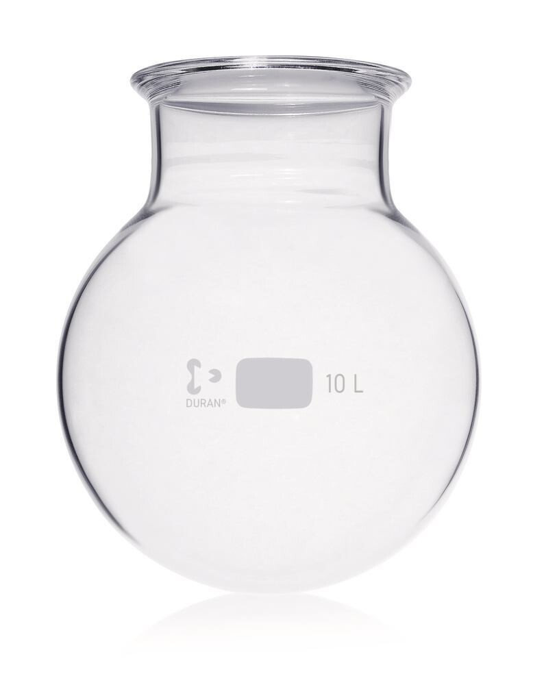 Flat flange round bottom flasks DURAN®, 10000 ml, 280 mm, Height, 340 mm, 1 Piece