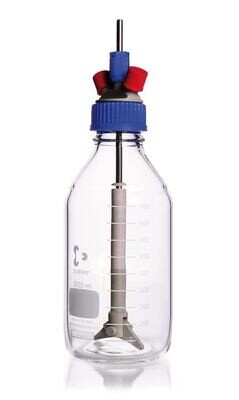 Rührreaktor-Set GL 45, 1000 ml, mit DURAN®-Gewindeflasche, inkl. 1000 ml-DURAN®-Gewindeflasche GL 45, 2-Port-Verschraubung GL 45 aus PP mit magnetischem Spreizflügel-Rührer, 2 x GL 14 Schraubverschluss (PBT, rot), 1 Stück