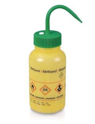 Pissette avec valve de ventilation, col large, Méthanol, vert, 1 Pièce