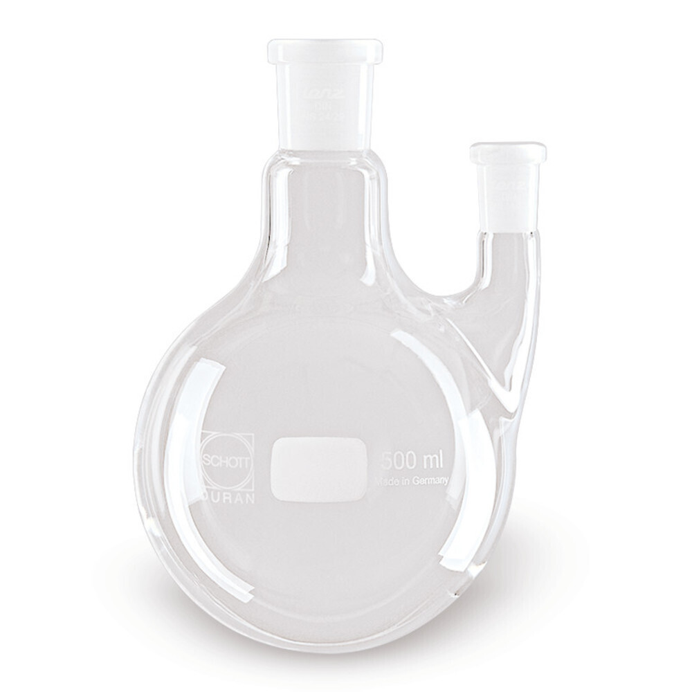 Double neck round bottom flasks side neck parallel, 2000 ml, 29/32, 1 Piece