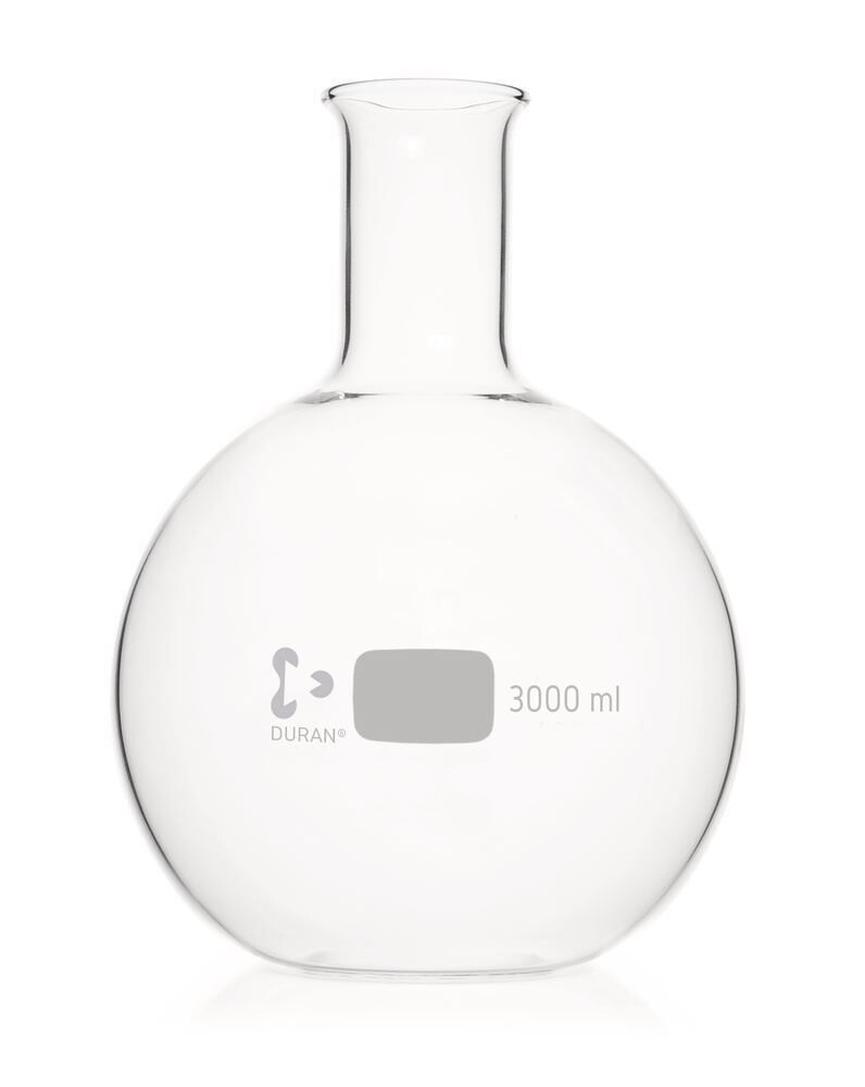 Flat bottom flasks Narrow neck, 3000 ml, 1 Piece