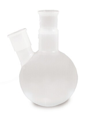 Zweihalsrundkolben, PFA, 100 ml, NS 29/32, Seitenhals NS 14/23, 1 Stück