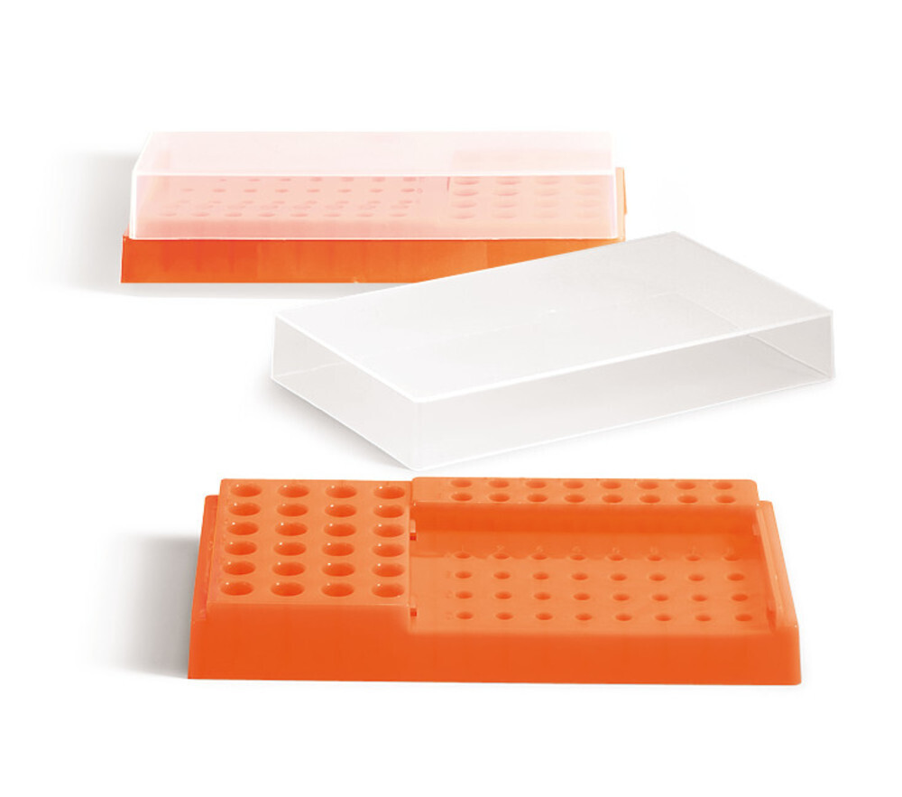 PCR-Workstation, PP, neonora., m. Deckel, 32x0,2 ml, 24x1,5/2 ml, 16x0,5 ml, 1 Stück