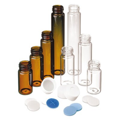 Sample vials ROTILABO® with thread ND24 (EPA), Brown glass, 40 ml, 100 Piece(s)