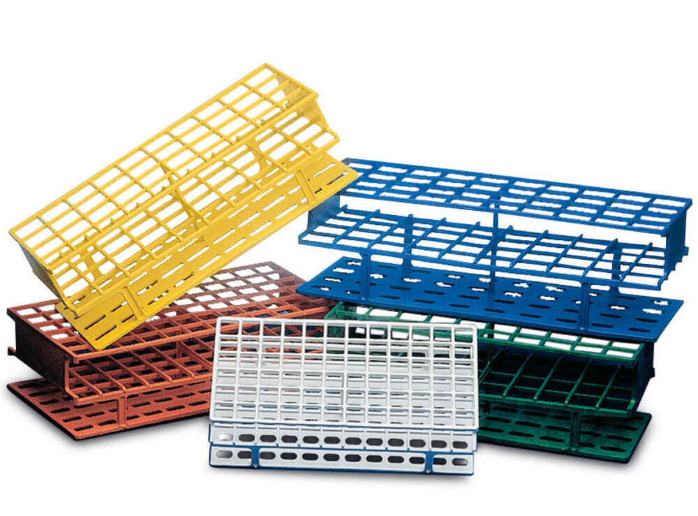 Test tube stands for glass 25 mm, No. of slots, 40, 4 x 10, blue, 1 Piece
