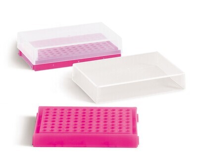 Gradilla para PCR, rosa neón, 1 pieza