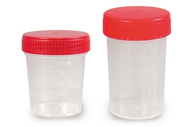 Sample beakers with screw closure without graduation, without labelling area, 200 ml, Non-sterile, 200 Piece(s)
