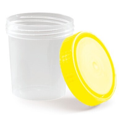 Sample beakers With yellow screw-cap closure, 150 Piece(s)