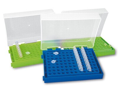 Rotilabo®-PCR-Rack, blau, PP, 96 Bohrungen, Anordnung 8 x 12, 1 Stück