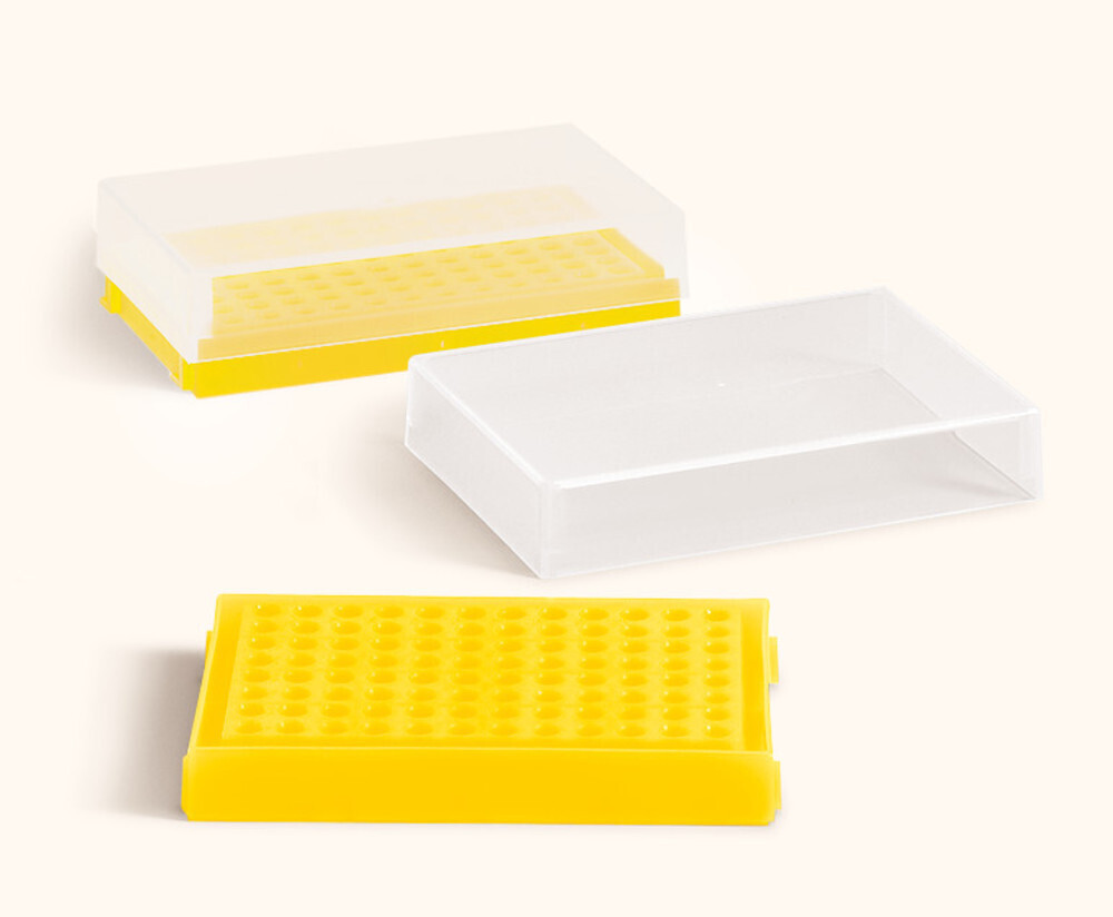 Rack per PCR, giallo neon, 1 pezzo