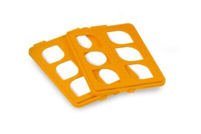 Accessori, Numero di slot, 84, 14 x 6, blu, Inserti a griglia per vetro Ø di 10–13 mm, 84 slot, arancione, 4 Pezzo(i)