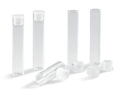 Probengläser, Kalk-Soda-Glas, flacher, Boden, mit PE-Stopfen, 2,5 ml, 496 Stück